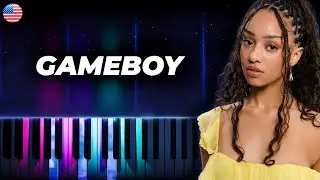 KATSEYE - Gameboy - piano karaoke instrumental cover, lyrics