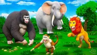Crazy Monkey Pranks Go Wild! Fat Animals Elephant, Lion & Gorilla Fight Back 🐵🦁🐘