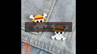 1005003883248715 Anime Skeleton Brooch Pirate Skull Enamel Pins Cosplay Badge Backpack