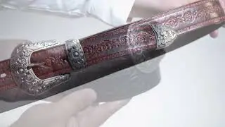 The Cicada - Engraved Leather Belt - from Western Leather Goods