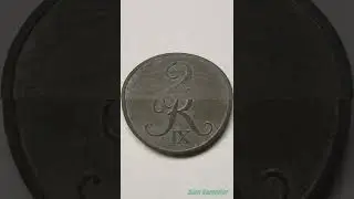 Zinc coin 2 &Oslash;re Danmark 1959 Frederick IX #shorts