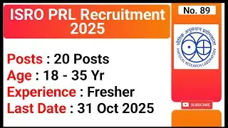 ISRO PRL Recruitment 2025 | Technical Assistant Posts | Government Job | Diploma Jobs