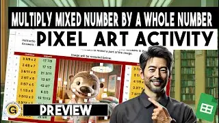 Multiply Mixed Number By A Whole Number: Easy Cartoon Animals Practice Worksheet | Gamified EduTech