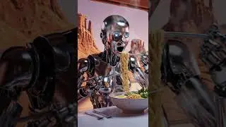 Robot eating ramen #Space #Cosmos #Spectrum #Crystal #Extraterrestrial #Interstellar