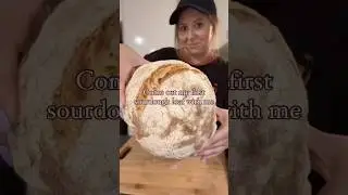 Lets cut into my first sourdough bread from my new Starter we have been making this week