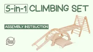 S04B KIDS PLAY SET 5IN1: TRIANGLE LADDER + SLIDE/CLIMBER + NET + ARCH + CUSHION - ASSEMBLY