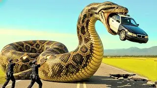 Giant Python Attacks Police Car on Mountain &mdash; Man Almost Taken! (Real Rescue Footage)