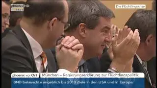 Regierungserklärung: Horst Seehofer zur Flüchtlingspolitik im Bayerischen Landtag am 15.10.2015