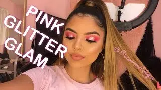 PINK GLITTER GLAM | Morphe 35b makeup tutorial | BreannaVega
