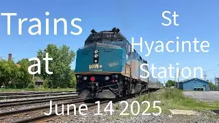 Trains at St Hyacinte Station June 14 2025
