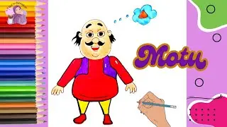 How to Draw Motu from Motu Patlu | Easy Step by Step for Kids @Gul-e-ZahraArt