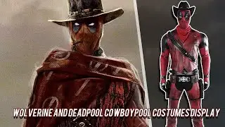 Deadpool 3 Wolverine and Deadpool Cowboypool Cosplay Costumes Display