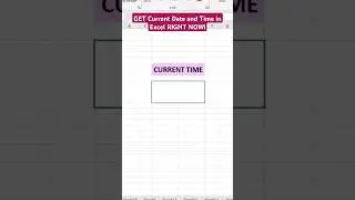 GET Current Date and Time in Excel RIGHT NOW! #excel #exceltips #exceltricks
