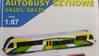 Prezentacja Szynobus SA135-15 Koleje Mazowieckie model kartonowy wydawnictwa Extra Model 1:87 H0