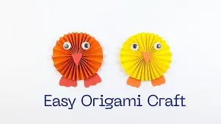 How to Make Cute Origami Chick and Duck Craft | Easy Paper Fan Animals