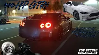 MIDNIGHT PERFOMANCE MUSTANG VS GTR!!! (FAST C7Z06,88mm TURBO SILVERADO AND VMP MUSTANG!)