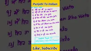 Learn 🌍✈️ Italian Basics in punjabi 🚀- Start Speaking Today! 📚 #learnitalian #punjabi