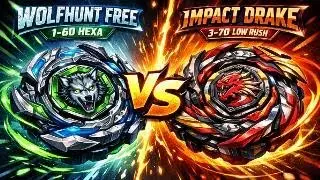 Wolfhunt Free 1-60 Hexa vs Impact Drake 3-70 Low Rush | Beyblade X