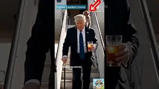 Trump carries a foolish monkey as he descends the plane stairs#monkey #funny#satire#AIVideoقرد ترامب