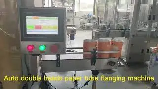 Fully automatic high speed double heads paper tube flanging and sealing machine factory