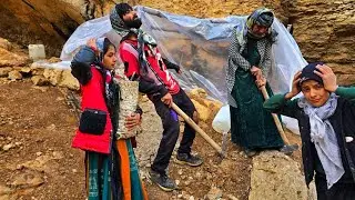 Life in a Cave 🏔️ | Collapsed Roof Rebuilt by a Displaced Family 🔨