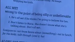 Arabic translation of the English idiom &ldquo;all wet&rdquo;