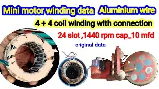 Mini motor winding data l 24 slot 1440 rpm motor winding l 0.5 hp motor winding data aluminium wire