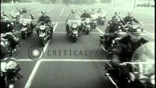 The LA crack Motorcycle drill team displays precision parade ground maneuvers in ...HD Stock Footage