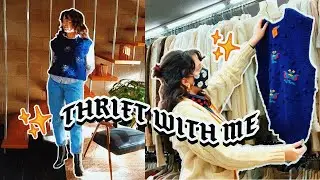 Thrift with me for the perfect sweater vest! ✨thrift try on haul featuring maximum cozy vibes