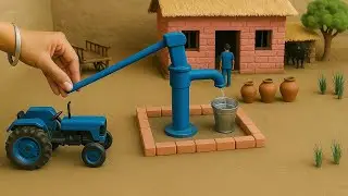 mini tractor making mini hand pump science project | DIY how to make cow shed