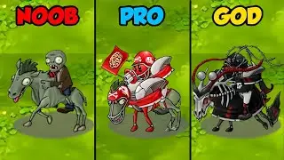 PVZ 1 Fusion 2.8 Challenge!! 3 Level Zombie Horse Rider vs 3 Plants Fusion - Who Will Win?