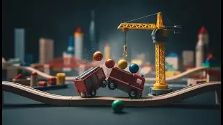 HABA Kullerb&uuml; Mega City DISASTER: Fire Truck vs Crane Chain Reaction Crash! (Satisfying ASMR)