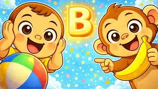 B Alphabet Song in Hindi | B for Ball, Banana 🅱️ | Miko Baby & Miko Monkey | Kids Rhyme