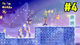 Super Mario Bros Wonder (4 players co-op) : World2 Fluff-Puff Peaks
