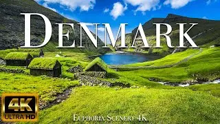 DENMARK FROM THE AERIAL (4K UHD) - Beautiful Nature Film for Stress Relief along with Healing Music