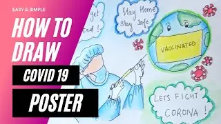 How to draw Covid 19 poster || Corona poster || Covid drawing easy || Simple Covid drawing for kids
