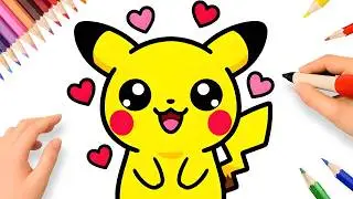 HOW TO DRAW A CUTE PIKACHU KAWAII EASY ❤️💗