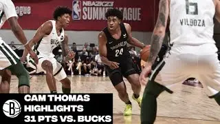 Cam Thomas Highlights | 31 Points vs. Milwaukee Bucks | Summer League