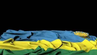 🚩Rwanda Flag Laying Flat | GREEN SCREEN & CHROMA MATTE🚩