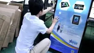human walking backpack billboard with led scrolling message text display sign