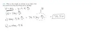 What is the weight in newtons of an object that has a mass in kg?