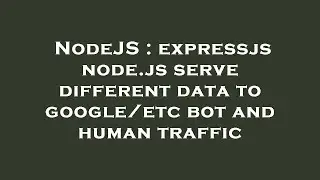 NodeJS : expressjs node.js serve different data to google/etc bot and human traffic