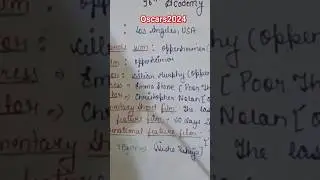 Oscars in one minute 🤔✍️#uppcs #upsc #motivation #viral #trending #currentaffairs #shorts