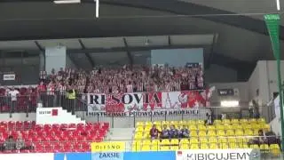 Kibice Resovii po zwycięstwie z Zaksą w Kędzierzynie (17.12.2016)