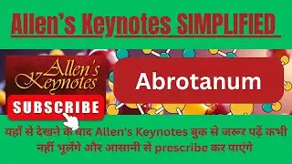 Abrotanum / allen's keynotes simplified#homeopathy #materiamedica