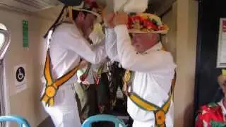 Morris Dancing on the Bittern Line train - Rutland MM & Kemps Men of Norwich