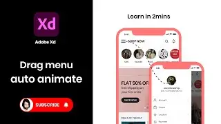 Drag menu animation - Adobe XD #trending #shorts #design #ui #adobe