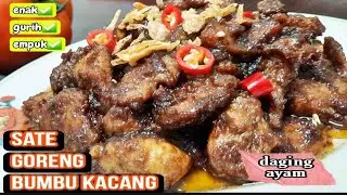 Cara Masak Sate Goreng Daging Ayam Bumbu Kacang Tanpa Tusuk Resep Masakan Olahan Simple Sehari-hari