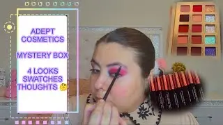 NEW MAKEUP | ADEPT COSMETICS MYSTERY BOX | 4 LOOKS using all the shades