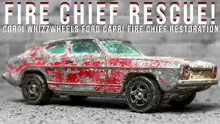 Ford Capri Fire Chief Corgi Juniors Restoration - Card - Stickers - The Lot!